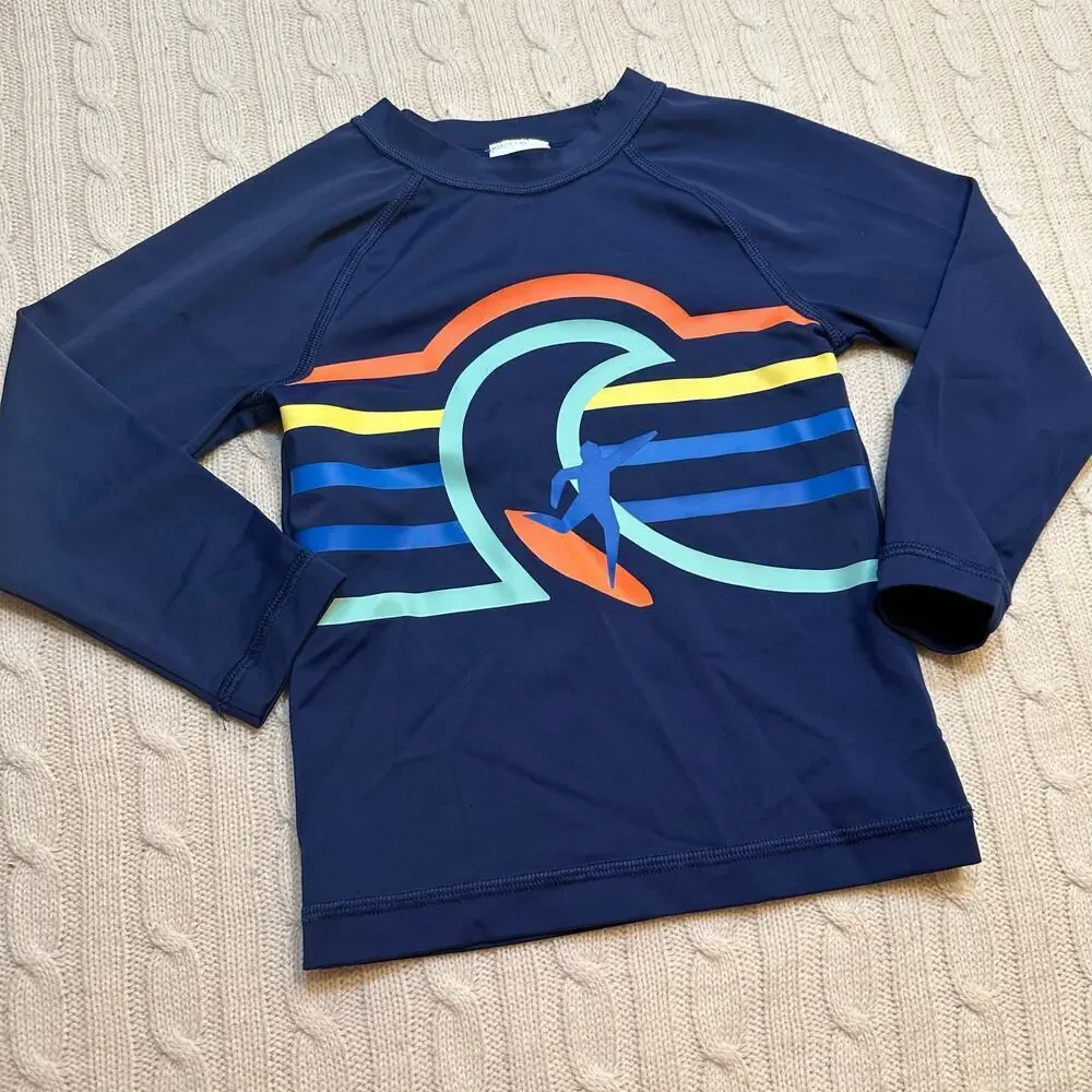 Hanna Andersson Long Sleeve Rash Guard Shirt sz 3T